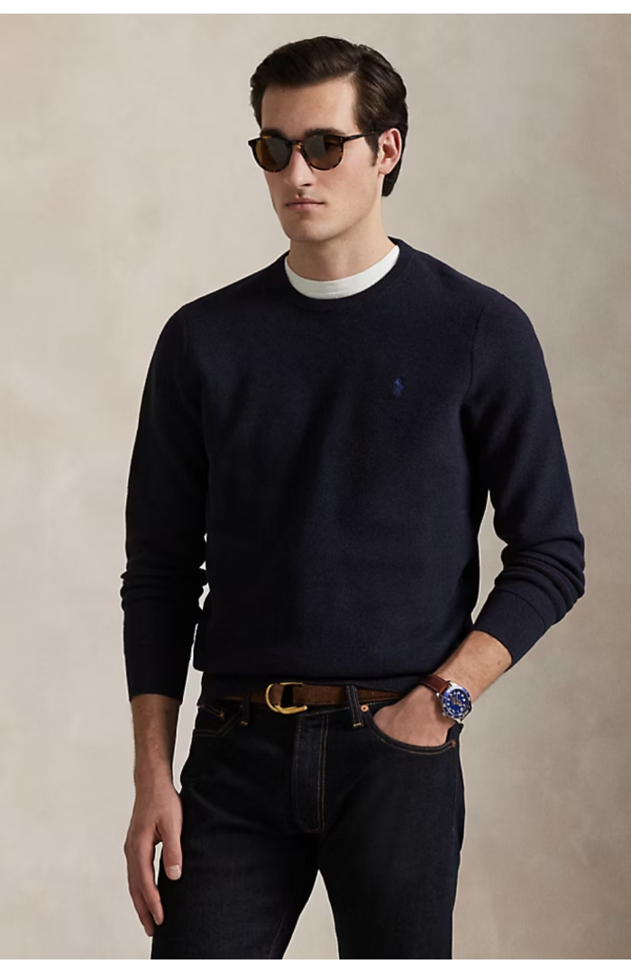 Pull coton piqué