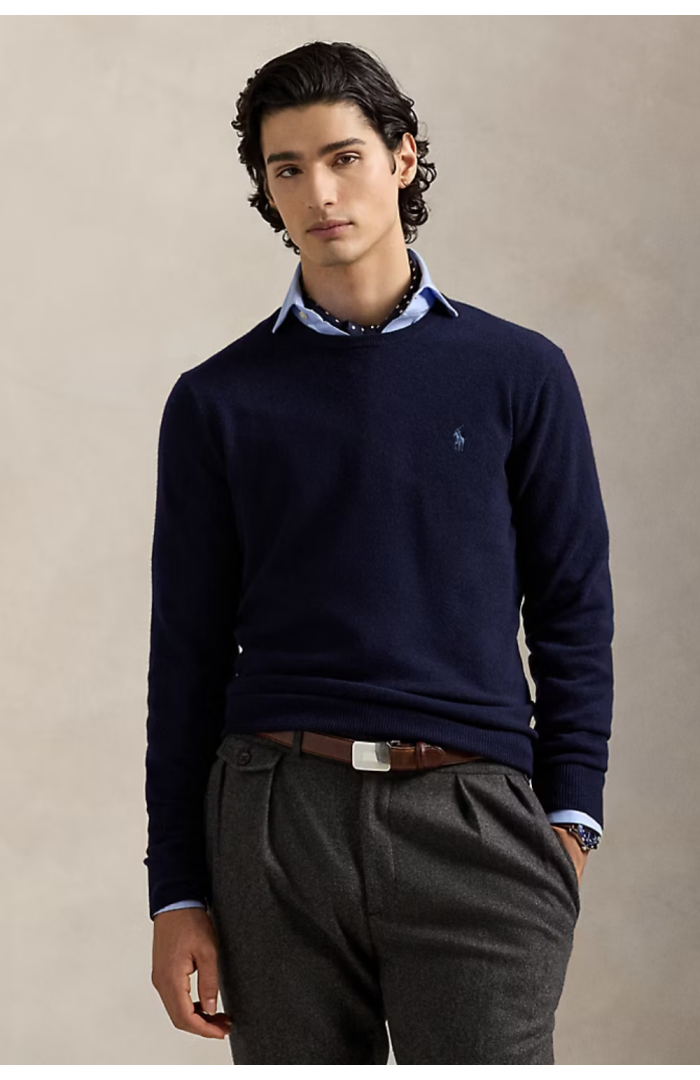Pull laine bleu marine