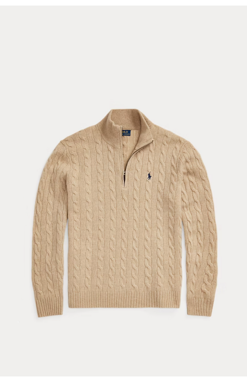 Pull torsades laine cachemire camel Pull torsades laine cachemire camel