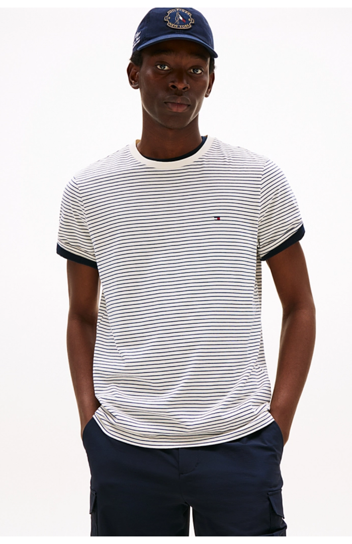 T-shirt preppy ivory navy