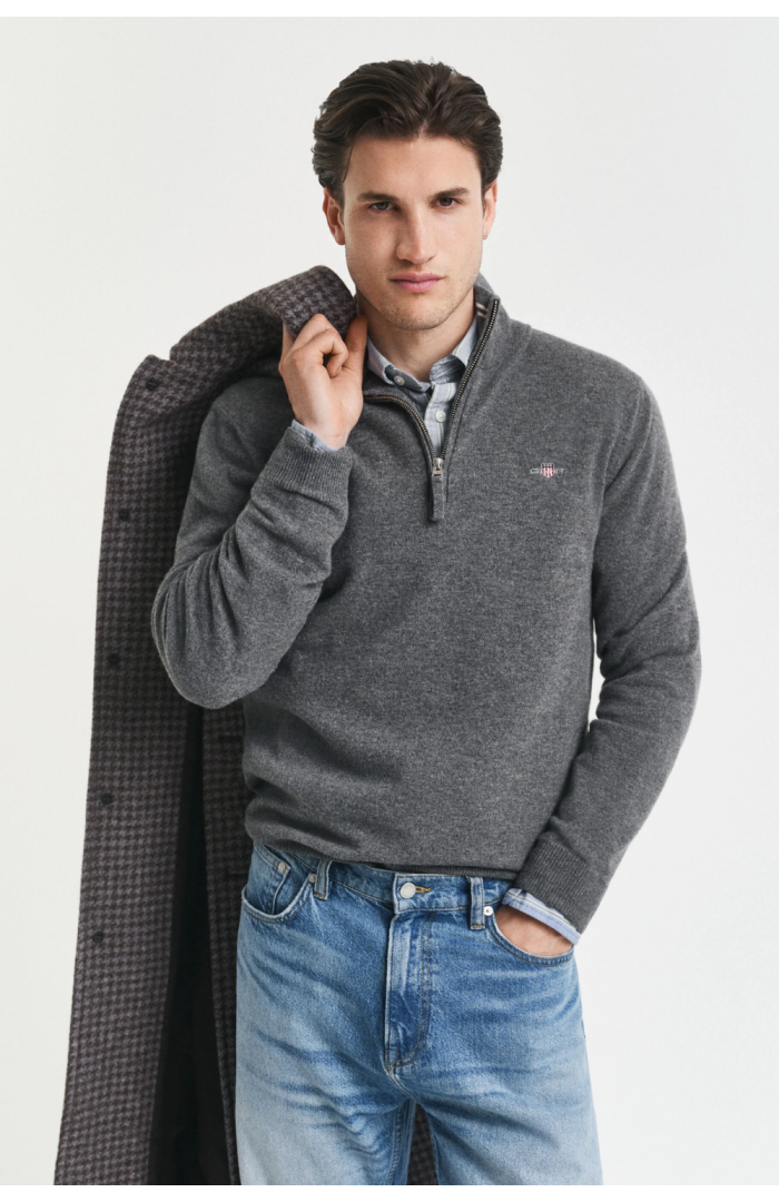 Pull demi-zip en laine