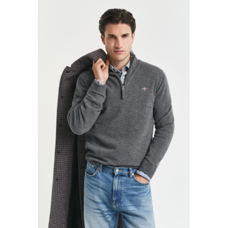 Pull demi-zip en laine