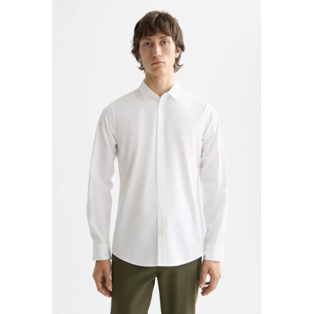 Chemise en popeline blanche slim fit