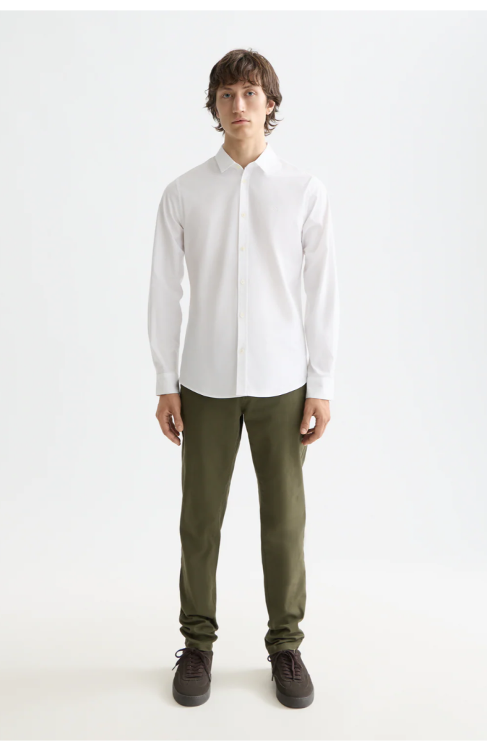 Chemise en popeline blanche slim fit