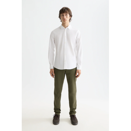 Chemise en popeline blanche slim fit