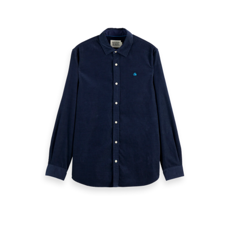 Chemise velours bleu