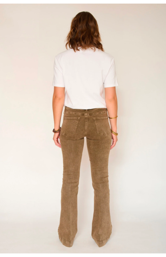 Jean flare THE DIANA PACIFIC DRILL nuts marron