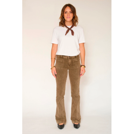 Jean flare THE DIANA PACIFIC DRILL nuts marron