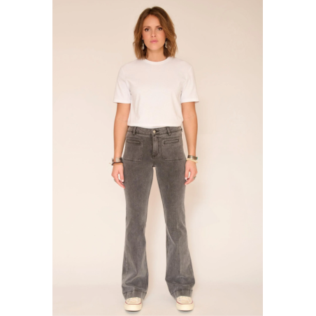 Jean flare THE DIANA POWER STRETCH gris Kurt Wash