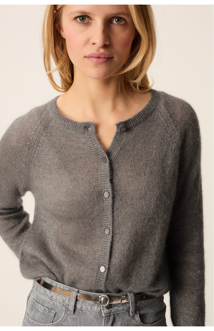Gilet BINETTE gris souris fil pailleté