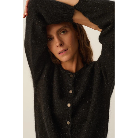 Gilet BINETTE noir fil pailleté