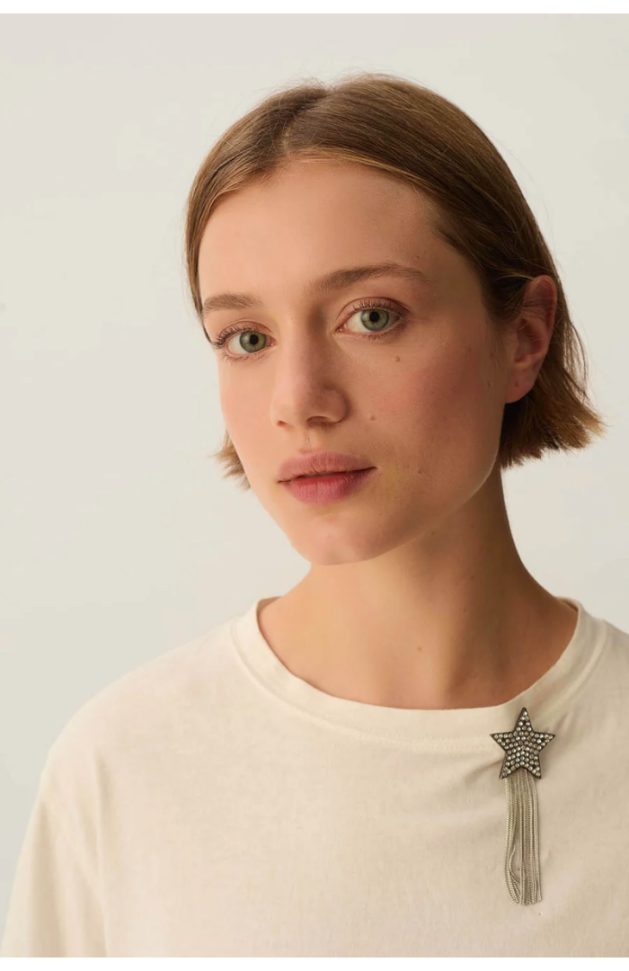 Broche NEWYORK étoile filante strass